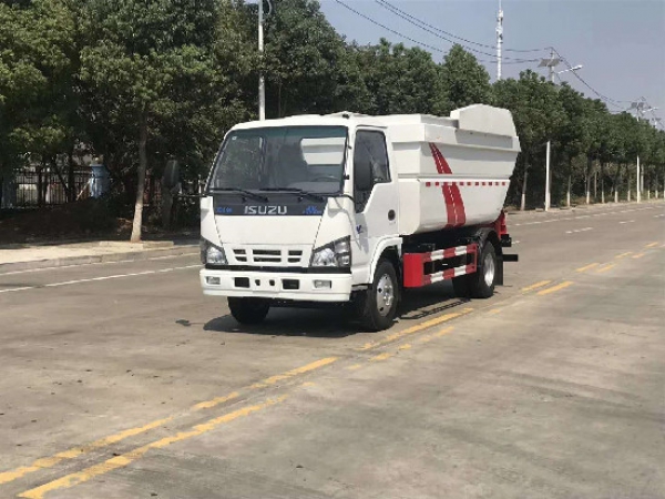五十鈴100p國六無泄漏后高位掛桶壓縮垃圾車
